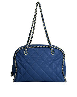 Limited Chain Bowler Bag,Leather,Blue,15677458 (2011),B,AC,3*